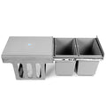 Cefito Pull Out Bin Double Basket 2x15L Grey Kitchen