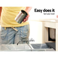 Cefito Double Pull Out Bin 2x15L Black Kitchen Waste Basket