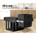 Cefito Double Pull Out Bin 2x15L Black Kitchen Waste Basket