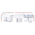 Cefito Pull Out Bin Double Basket 2x15L White Kitchen