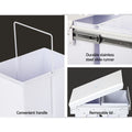 Cefito Pull Out Bin Double Basket 2x15L White Kitchen