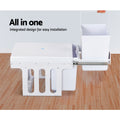 Cefito Pull Out Bin Double Basket 2x15L White Kitchen