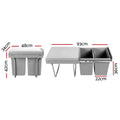 Cefito Pull Out Bin Kitchen Double Basket 2x20L Grey