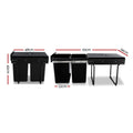 Cefito Pull Out Bin Kitchen Double 2x20L Black