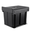 Cefito Pull Out Bin Kitchen Double 2x20L Black