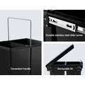 Cefito Pull Out Bin Kitchen Double 2x20L Black