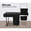 Cefito Pull Out Bin Kitchen Double 2x20L Black