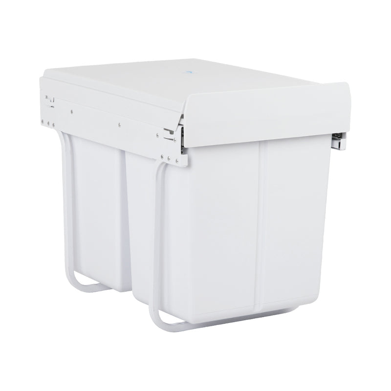 Cefito Pull Out Bin Double Basket 2x20L White