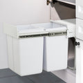 Cefito Pull Out Bin Double Basket 2x20L White
