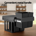 Cefito Triple Pull Out Bin 31L Black Kitchen Garbage Rubbish