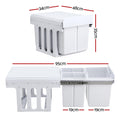Cefito Triple Slide Out Bin 31L White Kitchen Garbage Rubbish