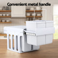 Cefito Triple Slide Out Bin 31L White Kitchen Garbage Rubbish