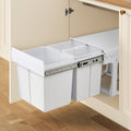 Cefito Triple Slide Out Bin 31L White Kitchen Garbage Rubbish