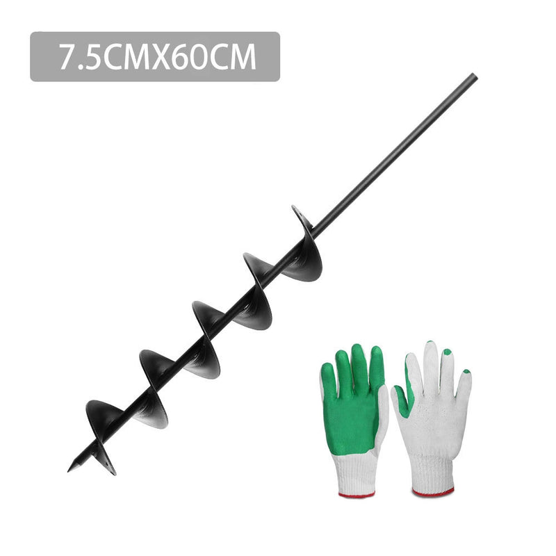 GIANTZ Earth Auger 75x600mm Small Black Garden Planter Drill