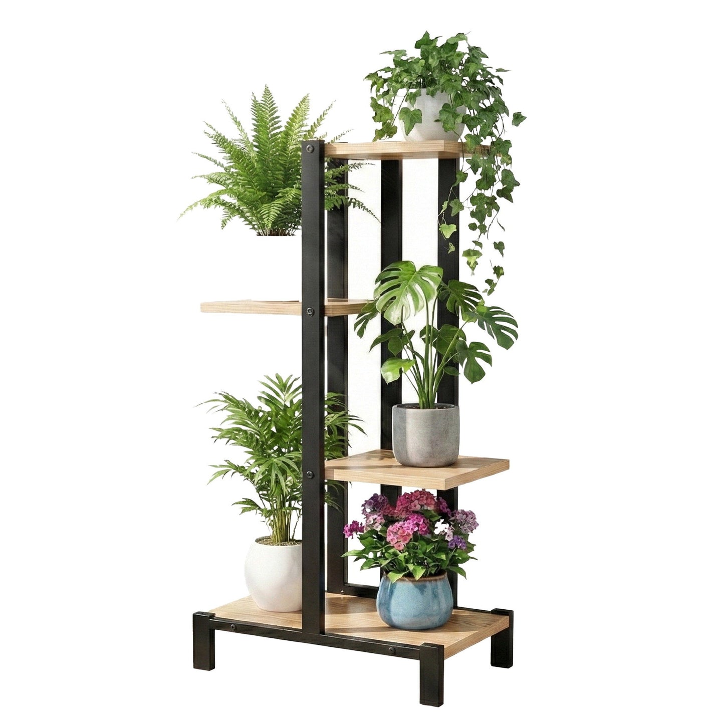 Artiss 4 Tiers Plant Stand Metal Flower Pots Shelf Indoor Outdoor Garden Home