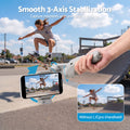 Devanti 3-Axis Handheld Gimbal Stabilizer for Smartphone & Tripod AI Tracking Fill Light