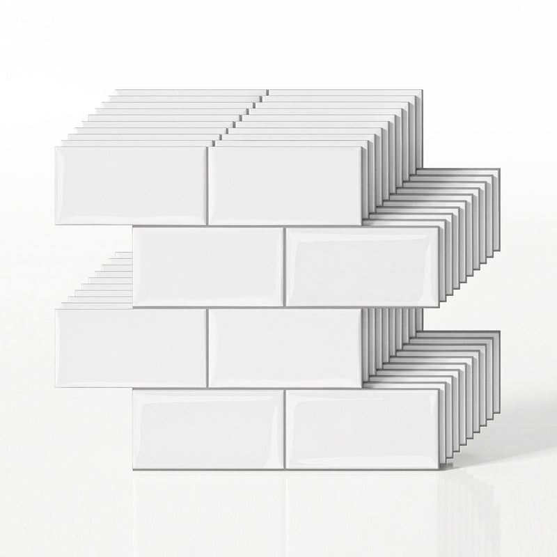 Artiss 3D Peel Stick Wall Tiles Self Adhesive White 10 Sheets