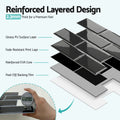 Artiss 3D Peel and Stick Wall Tiles Self Adhesive Subway Backsplash 10 Sheets, Black