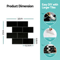 Artiss 3D Peel Stick Wall Tiles Self Adhesive Subway 10 Sheets Black