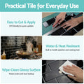 Artiss 3D Peel Stick Wall Tiles Self Adhesive Subway 10 Sheets Black