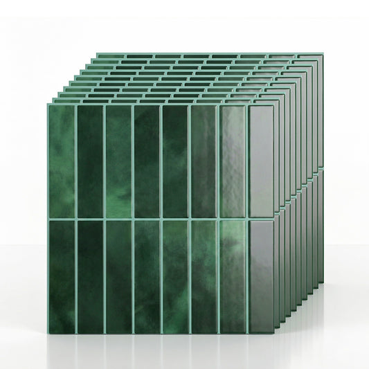 Artiss 3D Peel Stick Wall Tiles Self Adhesive Green 10 Sheets