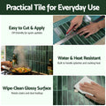 Artiss 3D Peel Stick Wall Tiles Self Adhesive Green 10 Sheets