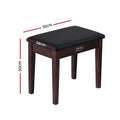 Alpha Piano Bench Wooden PU Leather Storage Stool