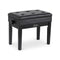 Alpha Adjustable Piano Bench Wooden Keyboard Seat Padded Music Chair Black