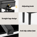Alpha Adjustable Piano Bench Wooden Keyboard Seat Padded Music Chair Black