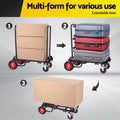 Giantz Foldable Hand Trolley Collapsible Transport Cart 180kg Load Black