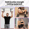 Everfit Pull Up Bar Dip Station 2Pc 120kg Foldable Home Gym Black
