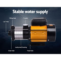 Giantz 2000W High Pressure Garden Water Pump 5-Stage Tank Black