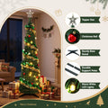 Jingle Jollys Pop Up Christmas Tree Pre Decorated Warm White LED 160cm