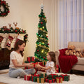 Jingle Jollys Pop Up Christmas Tree Pre Decorated Warm White LED 160cm