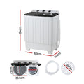 Devanti Portable Washing Machine Twin Tub 7kg White