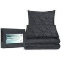 Giselle Diamond Pinch Quilt Cover Set Black KING Bed
