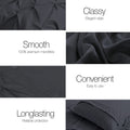 Giselle Quilt Cover Set Diamond Pinch Black QUEEN 3pcs
