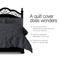 Giselle Diamond Quilt Cover Set SUPER KING Black