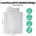 Giselle Diamond Pinch Quilt Cover Set KING Grey