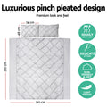 Giselle Quilt Cover Set Diamond Pinch Grey QUEEN