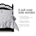 Giselle Quilt Cover Set Diamond Pinch Grey QUEEN
