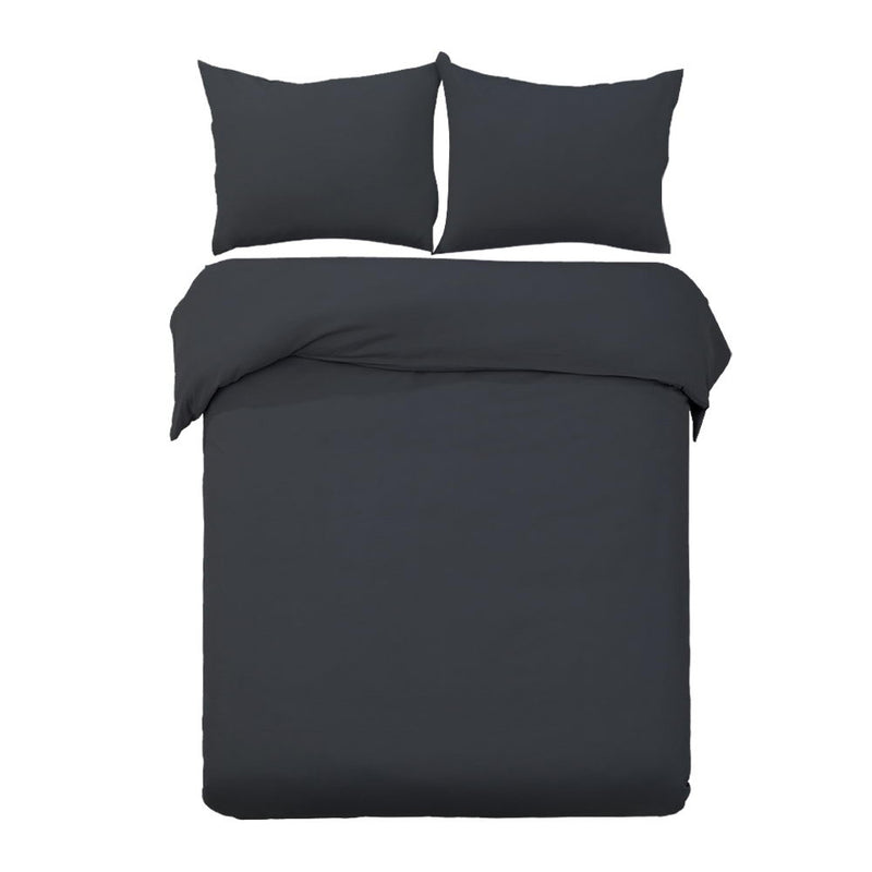 Giselle Quilt Cover Set KING Bed Black Cotton Classic