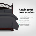 Giselle Quilt Cover Set KING Bed Black Cotton Classic