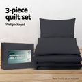 Giselle Quilt Cover Set KING Bed Black Cotton Classic