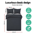 Giselle Quilt Cover Set QUEEN Classic Black