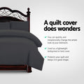 Giselle Quilt Cover Set QUEEN Classic Black