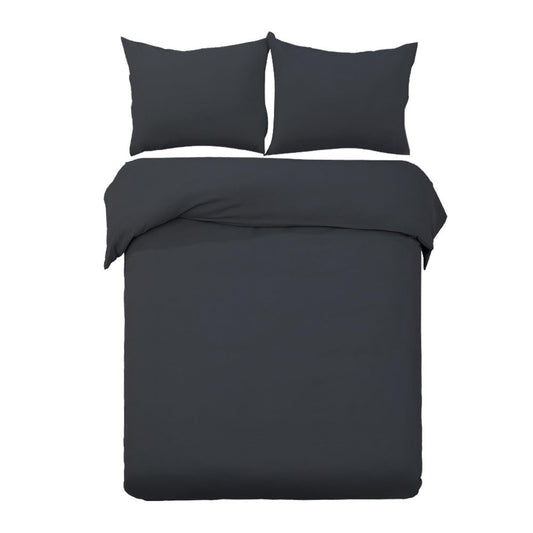 Giselle Bedding Quilt Cover Set Black SUPER KING 100% Cotton