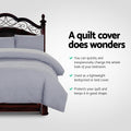 Giselle Bedding Quilt Cover Set QUEEN Grey Classic
