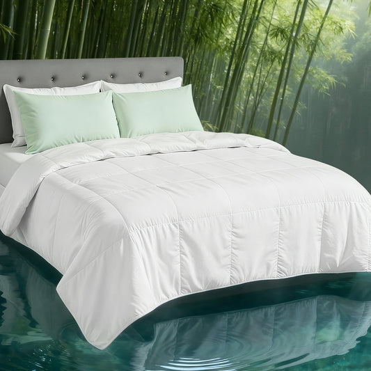 Giselle 200GSM Bamboo Quilt KING Lightweight Summer All Season Doona