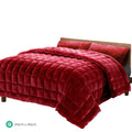 Giselle Faux Mink Quilt Burgundy QUEEN Bed